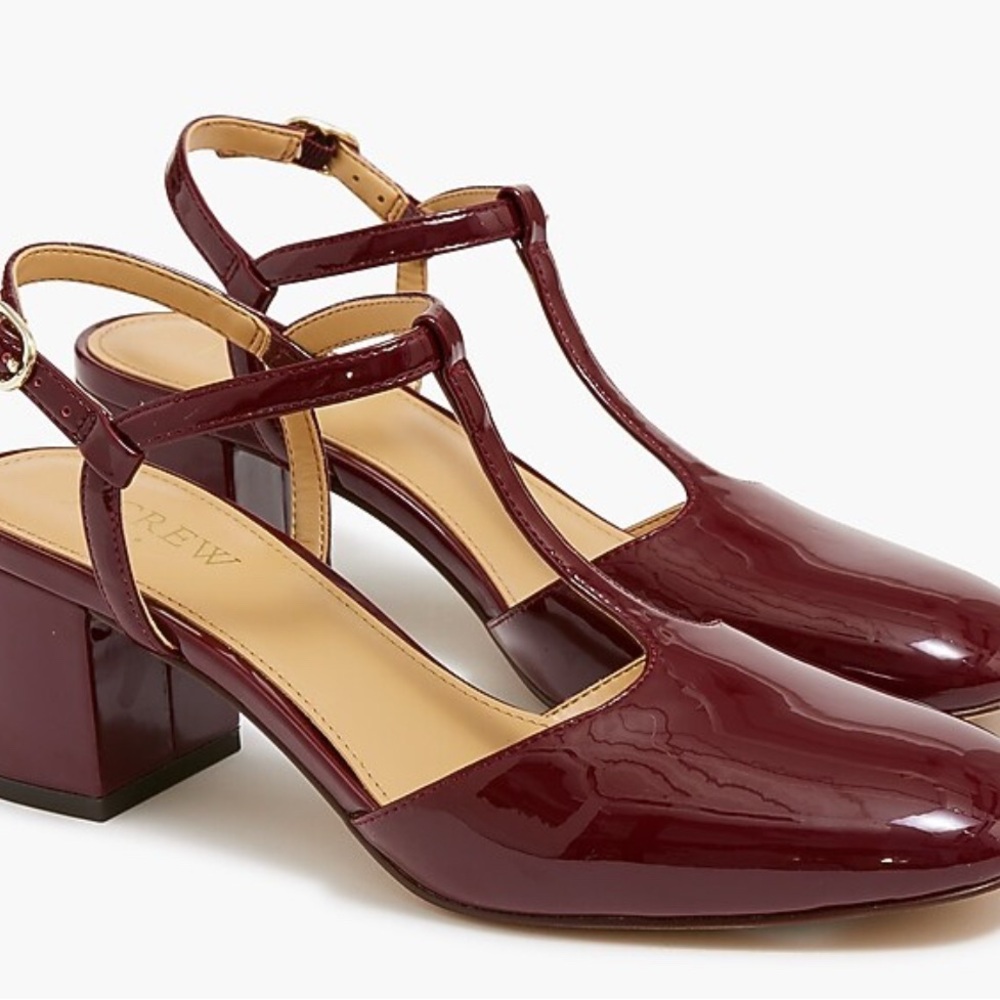 J. Crew Women's Wine T-Strap Heels